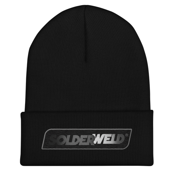 SolderWeld Black and Gray Cuffed Beanie